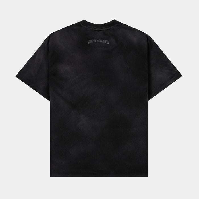 Pegasus Washed Mens Short Sleeve Shirt (Black/Black)