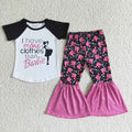 Pink BA Short sleeve bell pants girls outfits A11-10