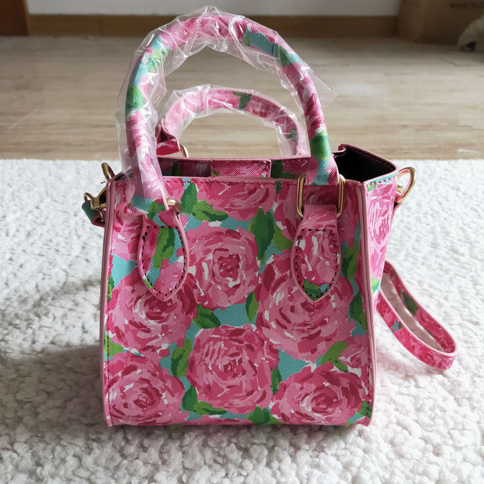 Pink flora print girls bag BA0024
