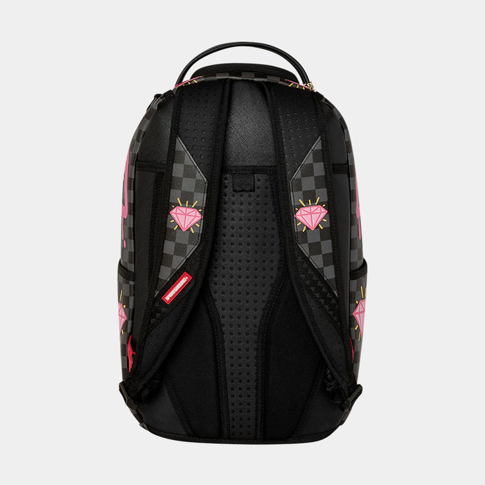 Pink Panther Drippy Diamonds Mens Backpack (Grey/Pink)