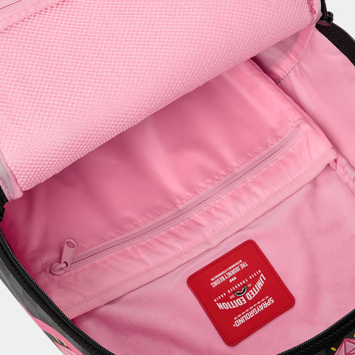 Pink Panther Drippy Diamonds Mens Backpack (Grey/Pink)