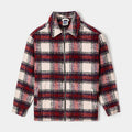 Plaid Zip-Up Flannel Mens Jacket (Red/Beige)