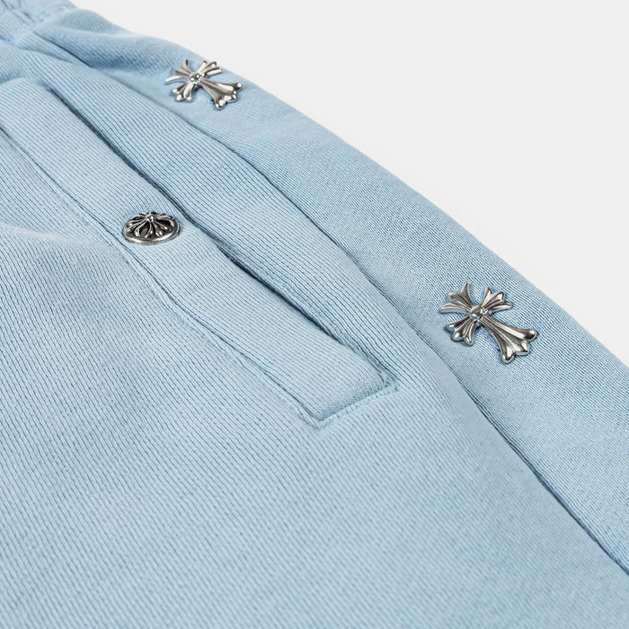 Prayer Long Fleece Mens Shorts (Blue/Blue)