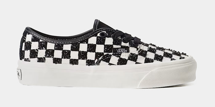 Premium Authentic Beaded Checkerboard Womens Lifestyle Shoes (Checkerboard Black)