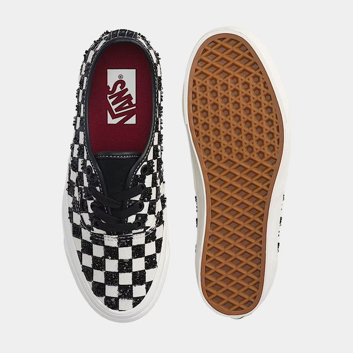 Premium Authentic Beaded Checkerboard Womens Lifestyle Shoes (Checkerboard Black)