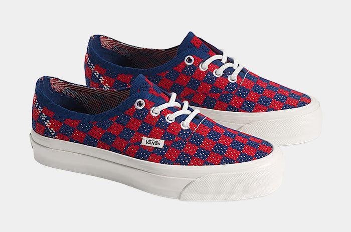 Premium Authentic Checkerboard Mens Lifestyle Shoes (Checkerboard Red/Blue)