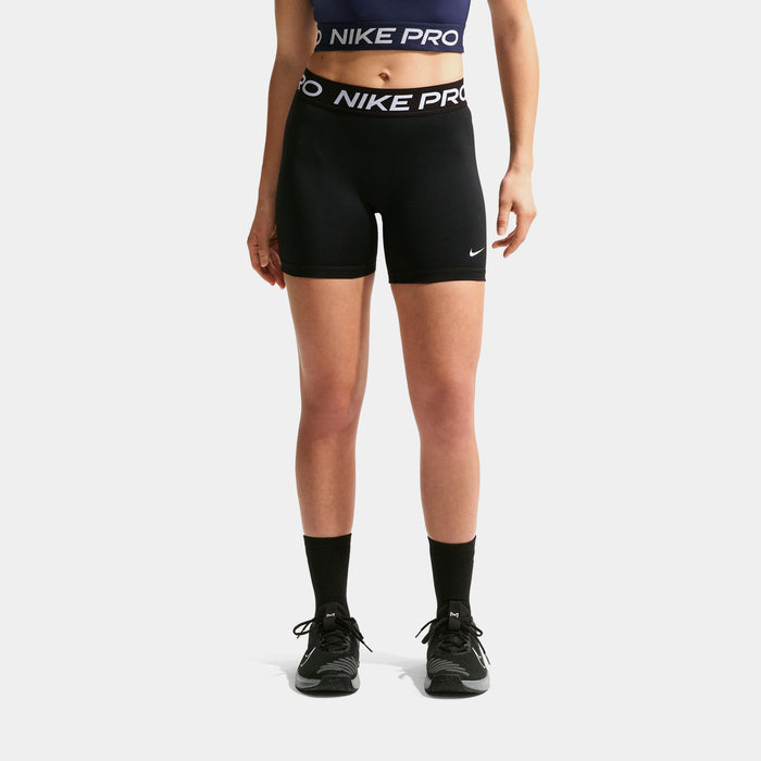 Pro 365 5" Mid Rise Womens Shorts (Black/White)