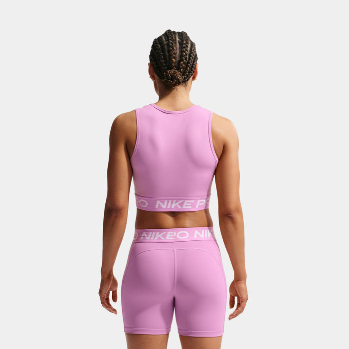 Pro Dri Fit Cropped Womens Tank Top (Light Magenta/White)