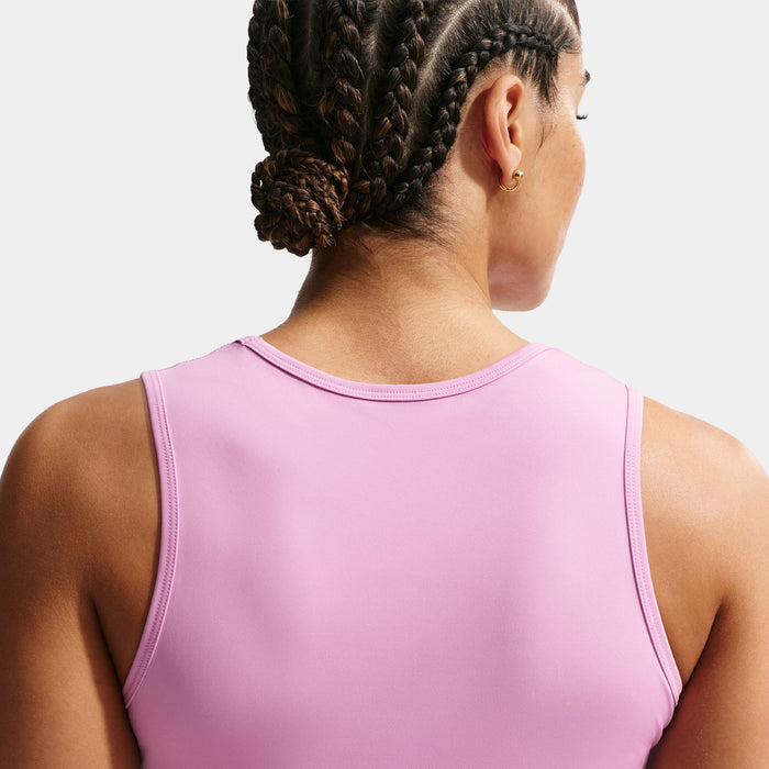 Pro Dri Fit Cropped Womens Tank Top (Light Magenta/White)