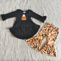 (Promotion) 6 A18-26 Candy embroidery tunic top bell pants Halloween outfits