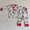 (Promotion) 6 A3-27 Dino Print Boys Christmas Pajamas Clothes Set