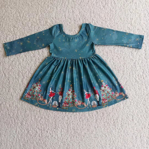 (Promotion) 6 A4-17 Nutcracke* Soldier Print Girls Christmas Dress