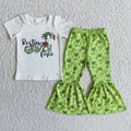 (Promotion) Short sleeve bell bottom pants Christmas outfits   E3-30
