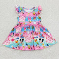 (Promotion)Aa-12 Cartoon Mouse Tie-dye Print Girls Summer Dress
