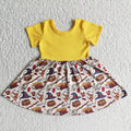 (Promotion)Cartoon Magic Movie Harr* Girls Short Sleeve Knee Length Dress     B15-1