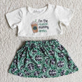 (Promotion)Coffee Drinks Crop Top Skirts Girls summer outfits   C13-18