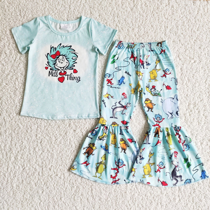 (Promotion)Dr.Reading Short sleeve bell bottom pants outfits  B3-25