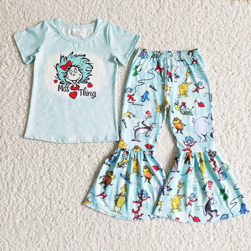 (Promotion)Dr.Reading Short sleeve bell bottom pants outfits  B3-25