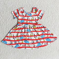 (Promotion)Dr.Reading Short sleeve girls knee length dress  B1-11