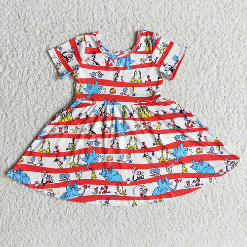 (Promotion)Dr.Reading Short sleeve girls knee length dress  B1-11