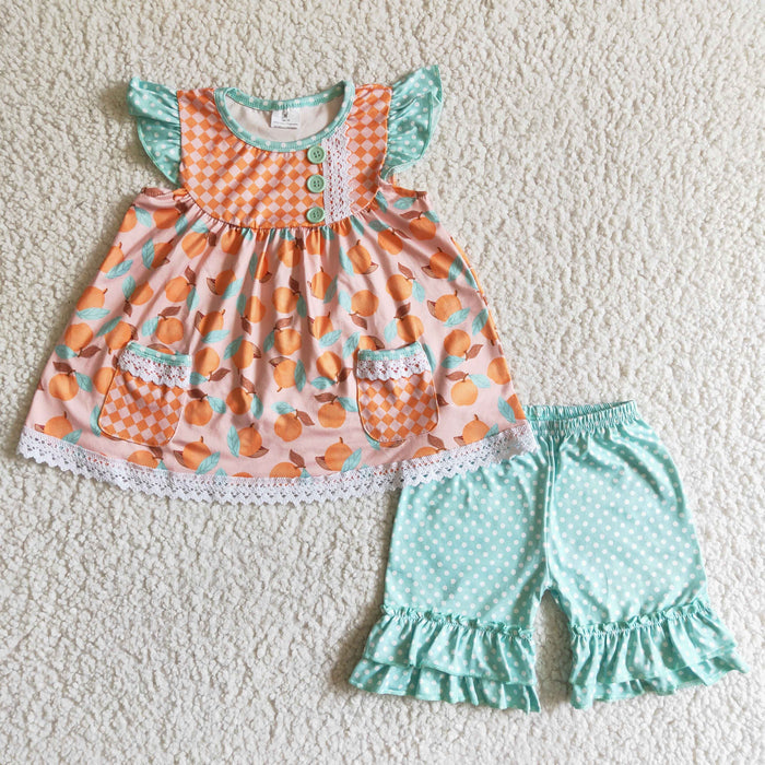 (Promotion)Flutter sleeve ruffles shorts summer outfits  C2-13