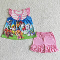 (Promotion)Flutter sleeve ruffles shorts summer outfits GSSO0010