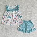 (Promotion)Flutter sleeve ruffles shorts summer outfits GSSO0047
