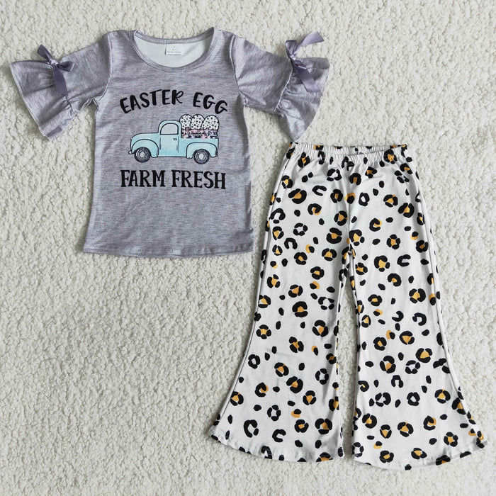 (Promotion)Short sleeve bell bottom pants Easter outfits