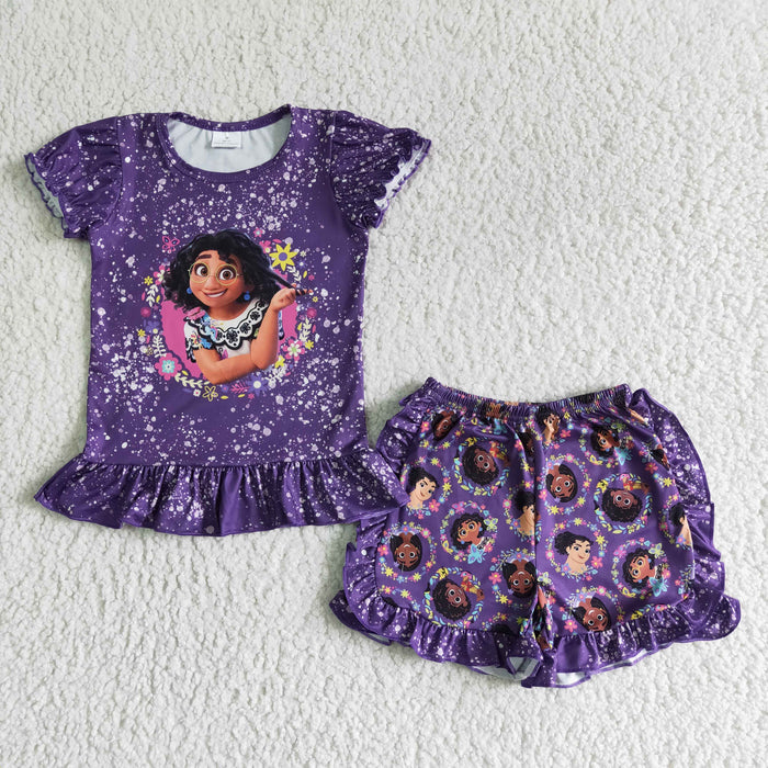 (Promotion)Short sleeve ruffles shorts summer outfits  GSSO0003