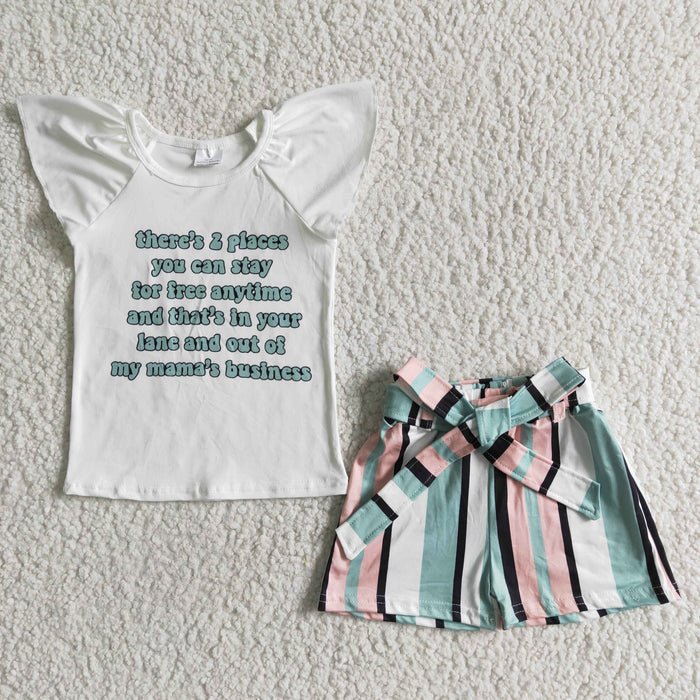 (Promotion)Short sleeve ruffles shorts summer outfits  GSSO0022
