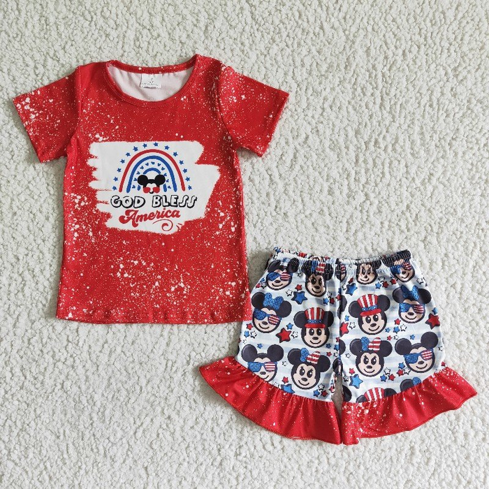 (Promotion)Short sleeve ruffles shorts summer outfits GSSO0065