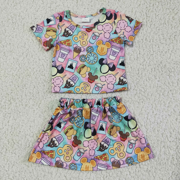 (Promotion)Short sleeve top and skirt summer outfits  GSD0073