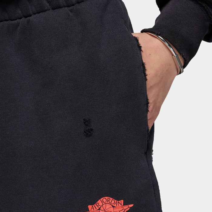 Rare Air Fleece French Terry Mens Shorts (Black/Red)
