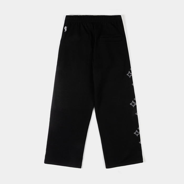 Rhinestone Crosses Womens Sweatpants (Black/Black)