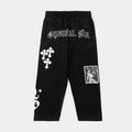 Rhinestone Mens Sweatpants (Black/White)