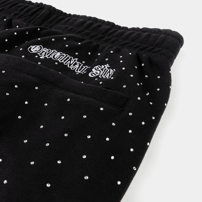 Rhinestone Mens Sweatpants (Black/White)