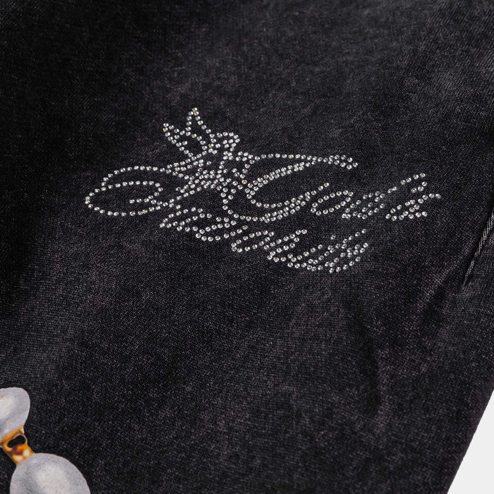 Rosary Washed Fleece Womens Sweatpants (Black/Gold)