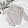 RoseBelle – Knitted Lace Ruffle Romper for Baby Girls