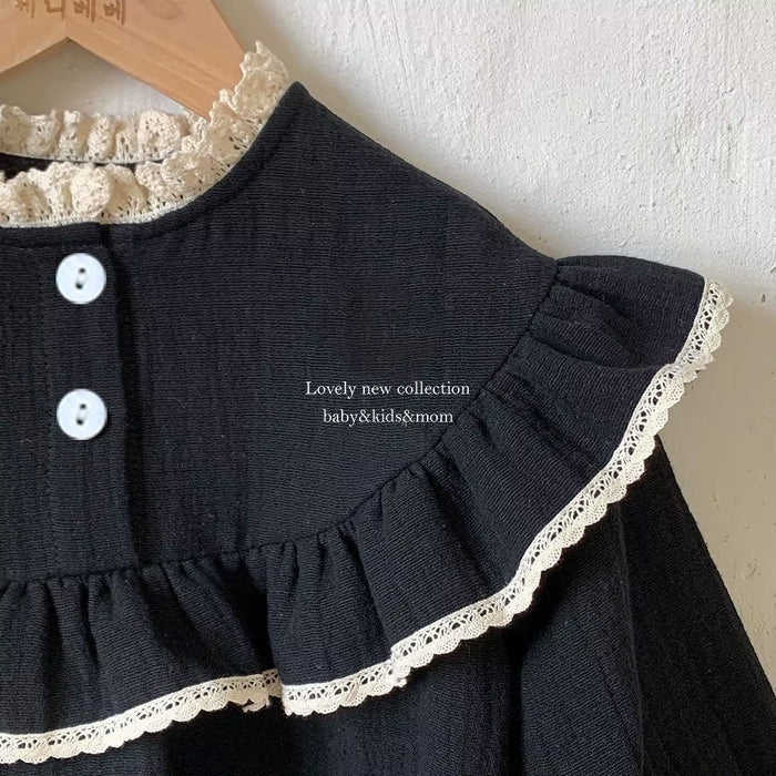 RoyalBloom – Lace Ruffle Romper for Baby Girls