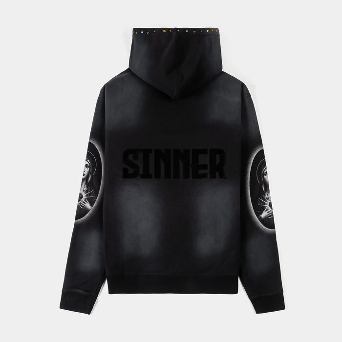 Saint Washed Pullover Mens Hoodie (Black/Grey)