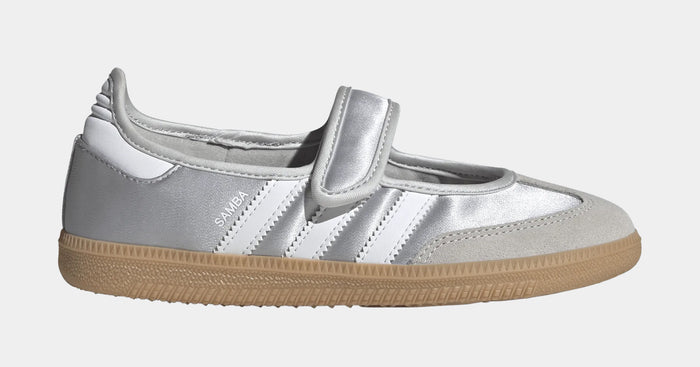 Samba Jane Grade School Lifestyle Shoes (Silver Metallic/Cloud White/Gum)