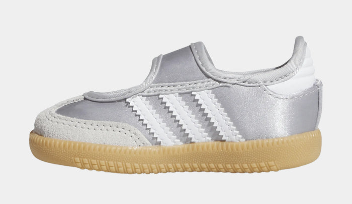 Samba Jane Infant Toddler Lifestyle Shoes (Silver Metallic/Cloud White/Gum)