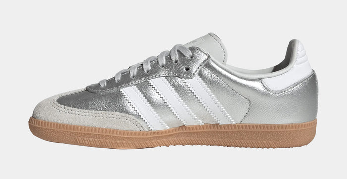 Samba OG Grade School Lifestyle Shoes (Silver Metallic/Cloud White/Gum)