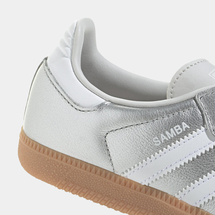 Samba OG Grade School Lifestyle Shoes (Silver Metallic/Cloud White/Gum)