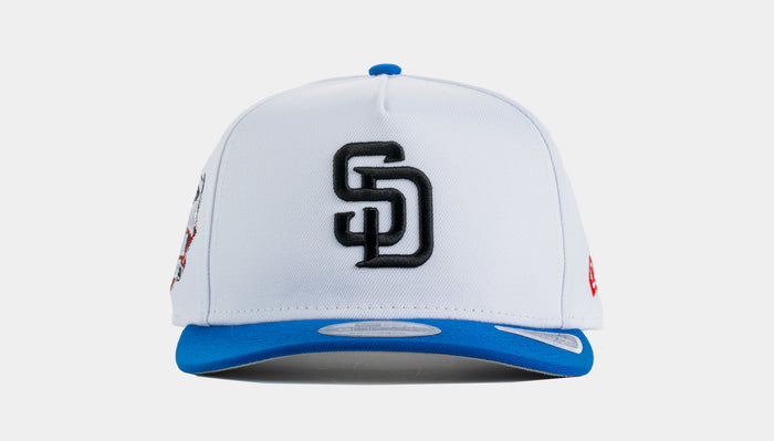 San Diego Padres 950AF Curve Snapback Mens Hat (White/Blue)