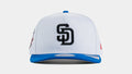 San Diego Padres 950AF Curve Snapback Mens Hat (White/Blue)