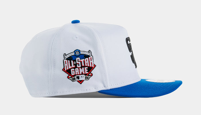San Diego Padres 950AF Curve Snapback Mens Hat (White/Blue)