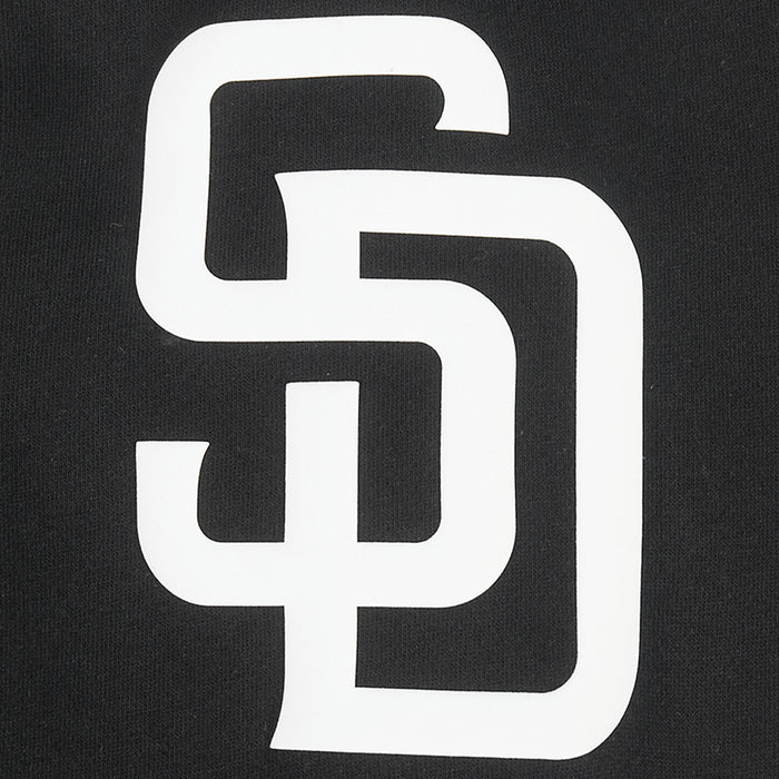 San Diego Padres All Pro Fleece Zip Up Mens Hoodie (Black/White)