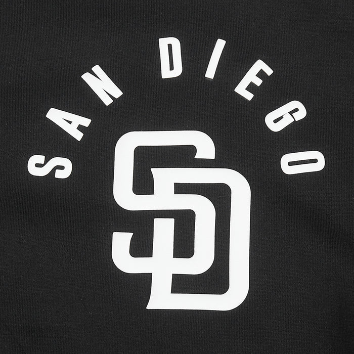 San Diego Padres All Pro Fleece Zip Up Mens Hoodie (Black/White)