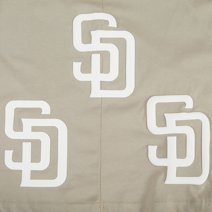 San Diego Padres All Pro Wordmark Mens Short Sleeve Shirt (Grey/White)